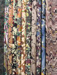 Image 2 of Bundle of 10 mixed traditional hand marbled papers  