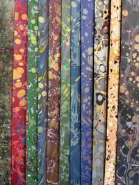 Image 2 of 'One-of-a-kinds' Hand Marbled paper bundle - 10 mixed sheets 