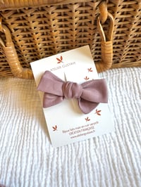 Image 1 of Barrette bébé/fille noeud Léontine Rose antique