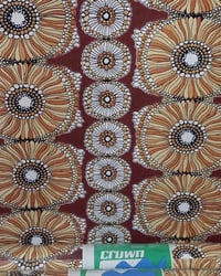 Authentic vintage wallpaper: 1970s Vintage Crown Wallpaper Rolls - Abstract African Boho Hippie MCM - (Sets of 2 Rolls) – main image