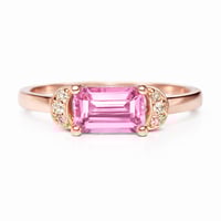Image 1 of Pink Sapphire Crescent Ring