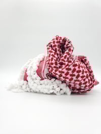 Image 5 of Pomegranate Seed Trim Red Keffiyeh (Made in Jordan) 