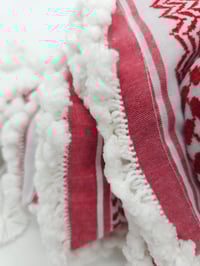 Image 4 of Pomegranate Seed Trim Red Keffiyeh (Made in Jordan) 
