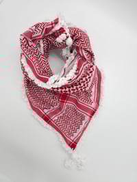 Image 8 of Pomegranate Seed Trim Red Keffiyeh (Made in Jordan) 