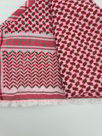 Image 7 of Pomegranate Seed Trim Red Keffiyeh (Made in Jordan) 