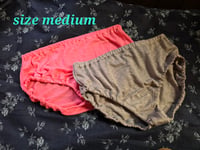Image 1 of Linen Panty Set in Medium- Grey & Pink