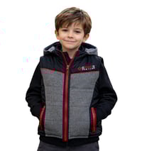 Image 1 of ENYCE New York Boys Puffer Vest Size 7 | Black Gray Red | Pre-Owned Kids Outerwear