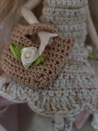Image 2 of One of a Kind Blythe Doll Dressed in Handmade Crochet Outfit with Mini Purse – Collector Doll
