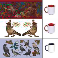 Image 1 of Cups: Pigeon, Cats, Corvids