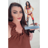 Custom WWE Victoria Black Widow Figurine-Style Desktop Display Standee + Free Signed 8x10