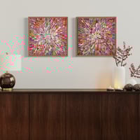 Image 5 of 'Blooms 41', diptych - 43x43cm each, FRAMED