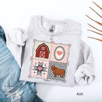 Image 1 of Cow Quilt Frame Crewneck