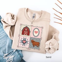 Image 3 of Cow Quilt Frame Crewneck