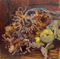 Image 1 of Quinces and dried sunflowers 30cm x 30cm 