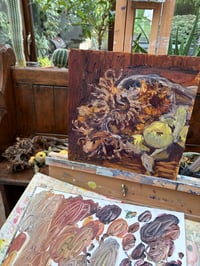 Image 5 of Quinces and dried sunflowers 30cm x 30cm 