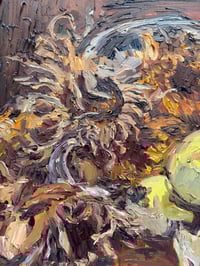 Image 4 of Quinces and dried sunflowers 30cm x 30cm 