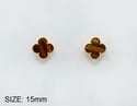 GOLD BROWN QUATREFOIL NECKLACE & EARRING SET 