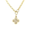 GOLD SMALL QUATREFOIL PENDANT NECKLACE CZ CUBIC ZIRCONIA