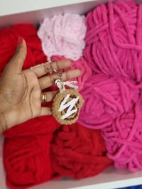 Image 1 of Pre-order Handmade Crochet Cinnamon Roll Keychain