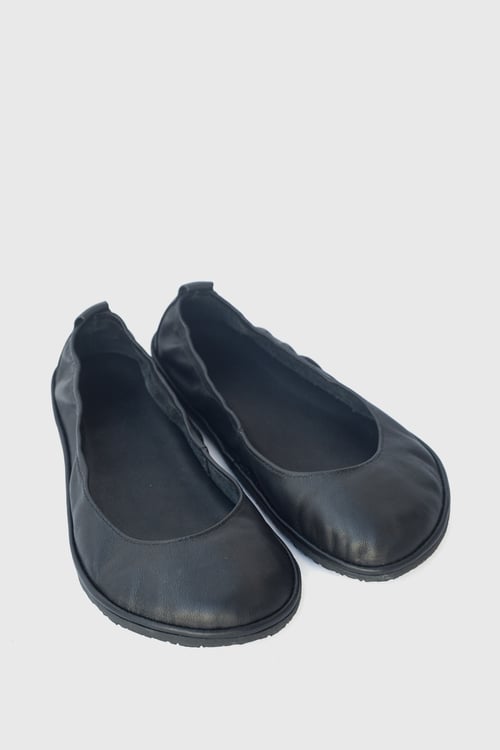 Image of Lotus in Black Matte - Leather Ballet flats - 34.5EU