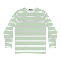 Image 1 of Striped Sage Long Sleeve Shirt — Men's Casual Breton Tee