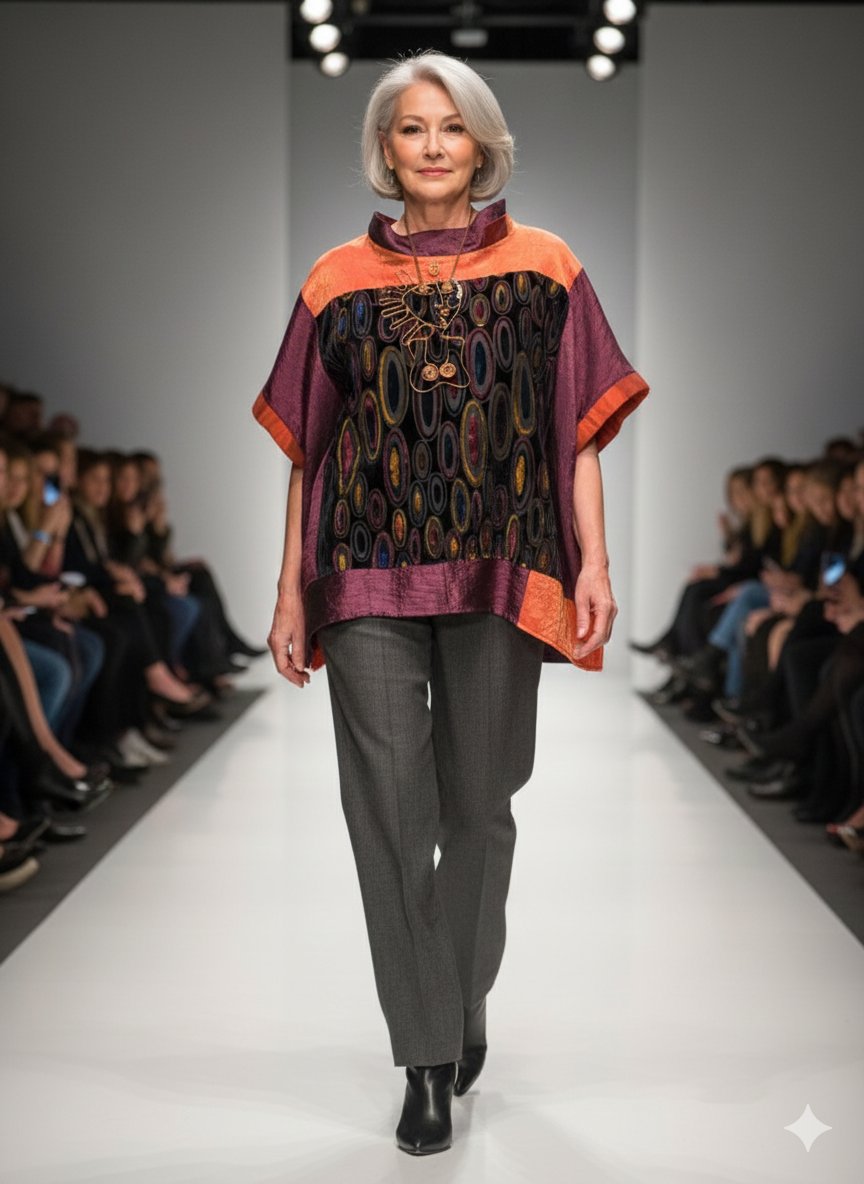 Image of jewel colors top, one size fits all