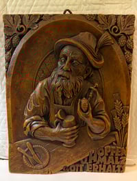 Image 2 of Authentic German Hand-Carved Wax Relief Decorative Wall Plaque - Fest Dressed Man