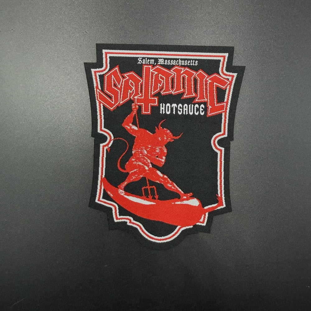 Image of Satanic Hot Sauce Shield Patch