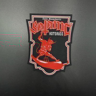 Image of Satanic Hot Sauce Shield Patch