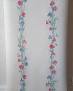 1990s Vintage Laura Ashley Wallpaper Rolls - Sweet Pea White Floral Flowers - (Set of 2 Rolls) thumbnail 2