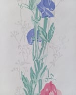 1990s Vintage Laura Ashley Wallpaper Rolls - Sweet Pea White Floral Flowers - (Set of 2 Rolls) thumbnail 3