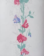 1990s Vintage Laura Ashley Wallpaper Rolls - Sweet Pea White Floral Flowers - (Set of 2 Rolls) thumbnail 4