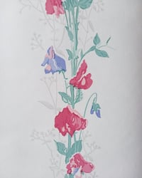 1990s Vintage Laura Ashley Wallpaper Rolls - Sweet Pea White Floral Flowers - (Set of 2 Rolls) – detail view 4