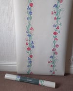 1990s Vintage Laura Ashley Wallpaper Rolls - Sweet Pea White Floral Flowers - (Set of 2 Rolls) thumbnail 6