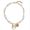 14K GOLD PLATED NECKLACE CHARMS MULTICOLOR CZ STONE