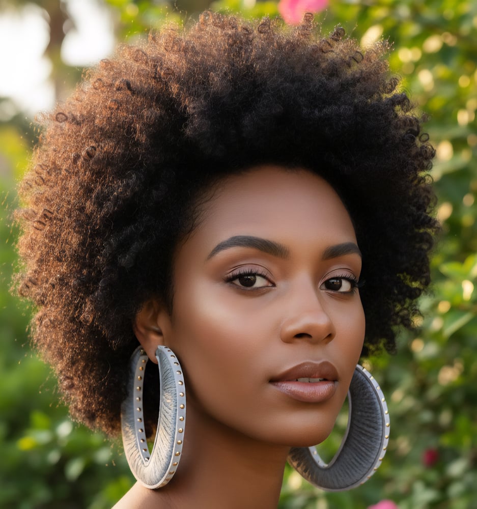Image of Gray Gold Sweater Hoop Earrings