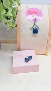 Image 2 of Wish bone Necklace (Blue Abalone)