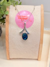 Image 1 of Wish bone Necklace (Blue Abalone)