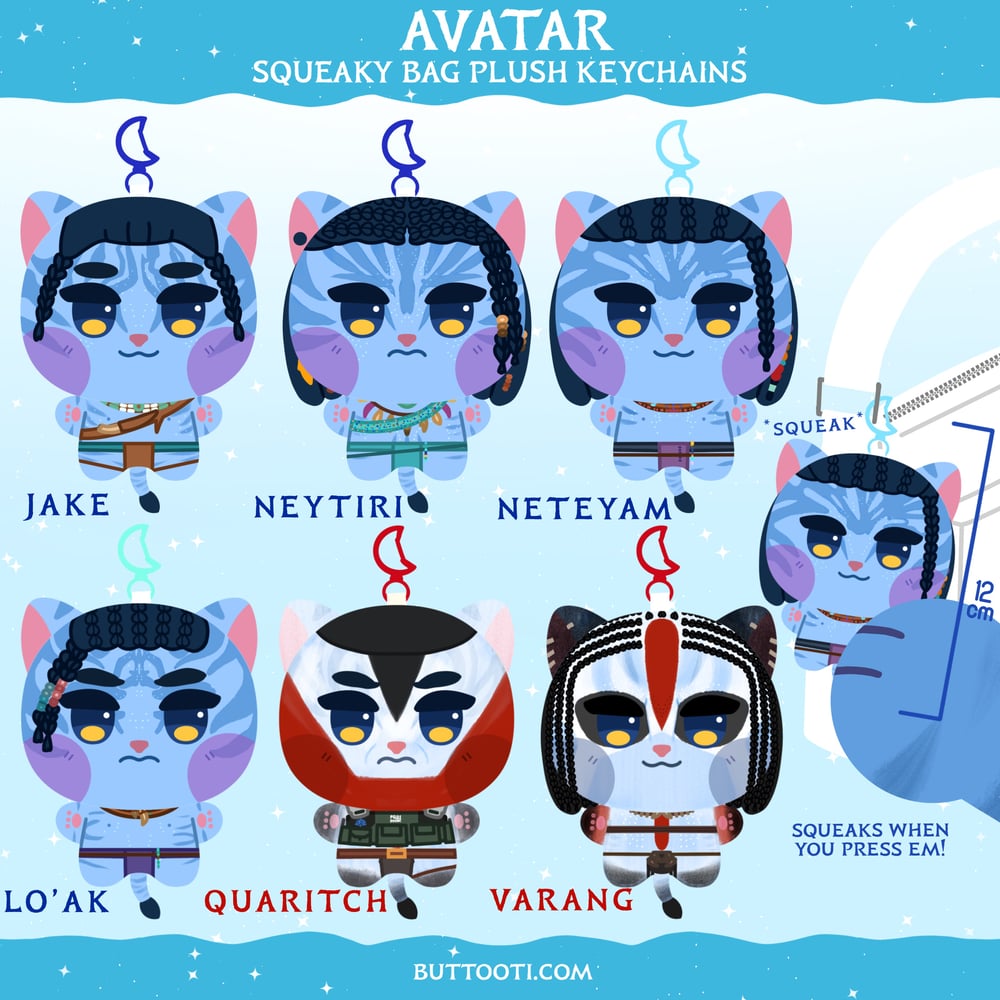 [PREORDER] ❀ Avatar Squeaky Bag Plush Keychains ❀