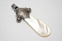 Image 2 of Victorian Sterling Silver and Mother-of-Pearl Baby Whistle, Teether