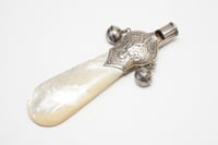 Image 1 of Victorian Sterling Silver and Mother-of-Pearl Baby Whistle, Teether