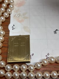 Image 1 of Vintage Brass Cross Locket Pendant  | Inspirational Photo Keepsake 