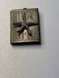 Image 1 of Vintage Starfish Book Locket |Brass, Engraved "Memories" on the Back | Romantic Keepsake | Beach