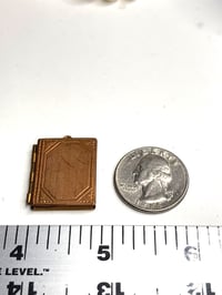 Image 1 of Antique Gold-Toned Book Locket | Photo Keepsake 
