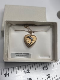 Image 1 of Dolphin Photo Locket Necklace – Gold Filled Memory Keepsake with Hand Etched Design