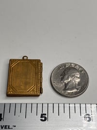 Image 2 of Antique Gold-Toned Book Locket | Photo Keepsake 