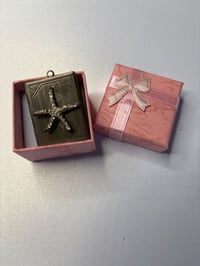 Image 2 of Vintage Starfish Book Locket |Brass, Engraved "Memories" on the Back | Romantic Keepsake | Beach