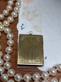 Image 2 of Vintage Brass Cross Locket Pendant  | Inspirational Photo Keepsake 