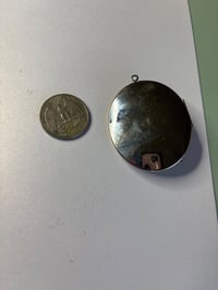 Image 3 of Vintage Filigree Oval Photo Locket | Silver Rhinestone Accent | Romantic Keepsake