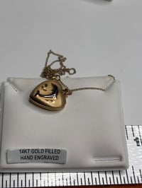 Image 3 of Dolphin Photo Locket Necklace – Gold Filled Memory Keepsake with Hand Etched Design